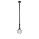 Oxford Mini Pendant shown in the Oil Rubbed Bronze finish with a Seedy shade