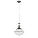 Oxford Mini Pendant shown in the Oil Rubbed Bronze finish with a Clear shade