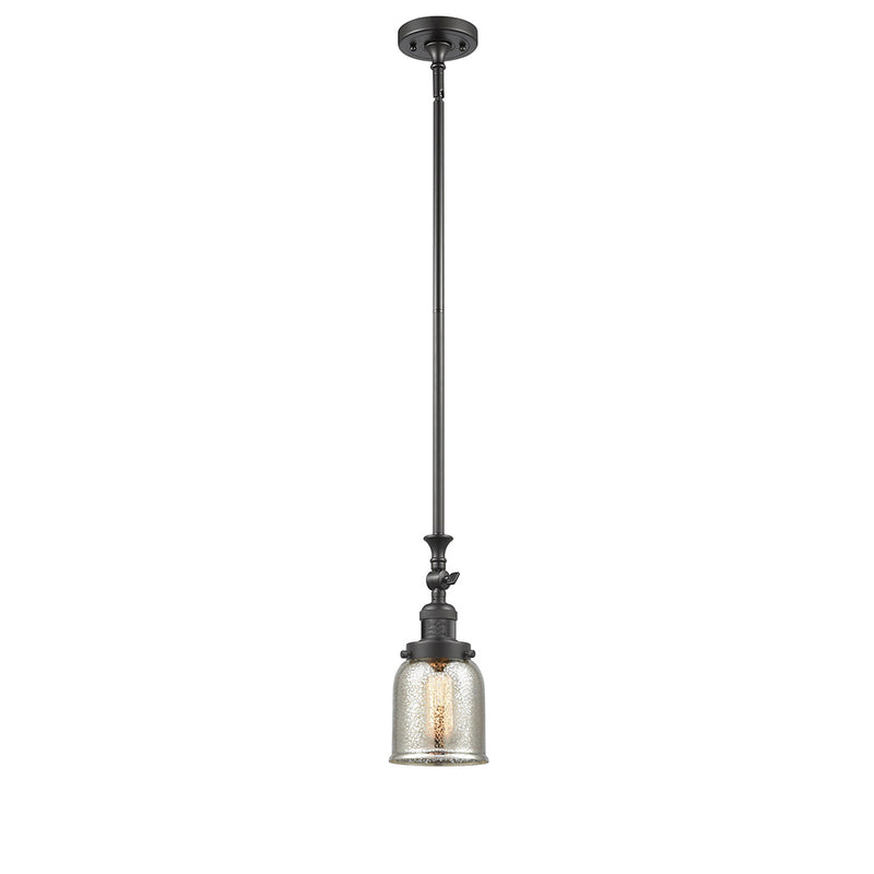 Bell Mini Pendant shown in the Oil Rubbed Bronze finish with a Silver Plated Mercury shade