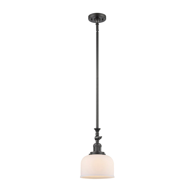 Bell Mini Pendant shown in the Oil Rubbed Bronze finish with a Matte White shade