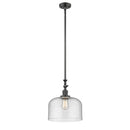 Bell Mini Pendant shown in the Oil Rubbed Bronze finish with a Seedy shade