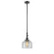 Bell Mini Pendant shown in the Oil Rubbed Bronze finish with a Seedy shade