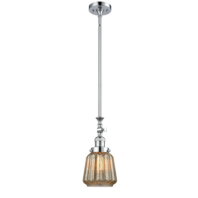 Chatham Mini Pendant shown in the Polished Chrome finish with a Mercury shade