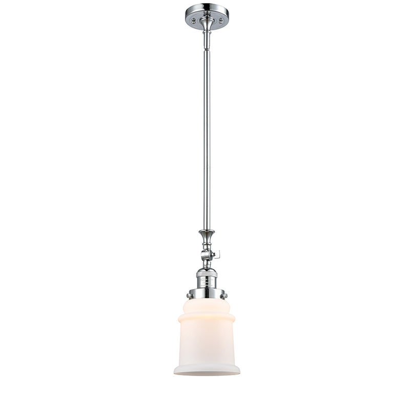 Canton Mini Pendant shown in the Polished Chrome finish with a Matte White shade