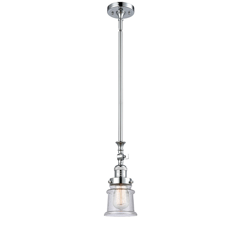 Canton Mini Pendant shown in the Polished Chrome finish with a Seedy shade