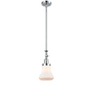 Bellmont Mini Pendant shown in the Polished Chrome finish with a Matte White shade