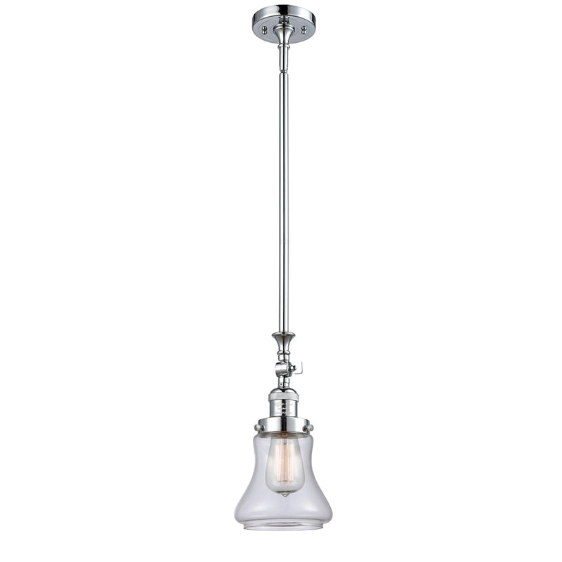 Bellmont Mini Pendant shown in the Polished Chrome finish with a Clear shade