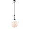 Beacon Mini Pendant shown in the Polished Chrome finish with a Matte White shade