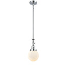 Beacon Mini Pendant shown in the Polished Chrome finish with a Matte White shade