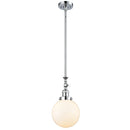 Beacon Mini Pendant shown in the Polished Chrome finish with a Matte White shade