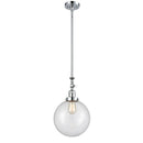 Beacon Mini Pendant shown in the Polished Chrome finish with a Clear shade