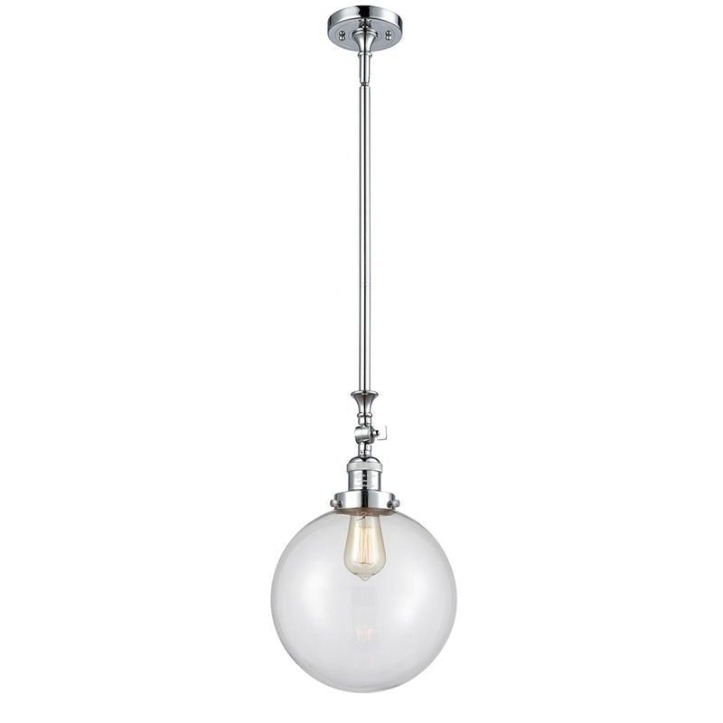 Beacon Mini Pendant shown in the Polished Chrome finish with a Clear shade