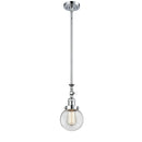 Beacon Mini Pendant shown in the Polished Chrome finish with a Clear shade