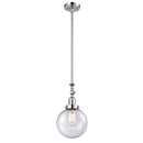 Beacon Mini Pendant shown in the Polished Chrome finish with a Seedy shade