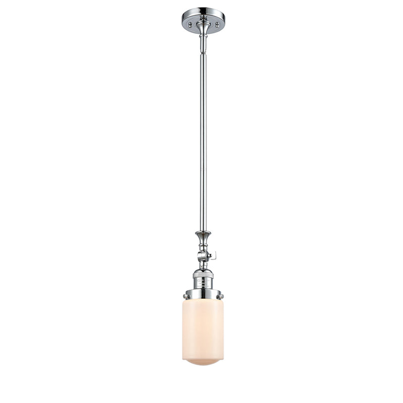 Dover Mini Pendant shown in the Polished Chrome finish with a Matte White shade