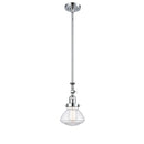 Olean Mini Pendant shown in the Polished Chrome finish with a Clear shade