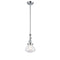 Olean Mini Pendant shown in the Polished Chrome finish with a Seedy shade