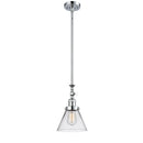 Cone Mini Pendant shown in the Polished Chrome finish with a Clear shade