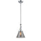 Cone Mini Pendant shown in the Polished Chrome finish with a Plated Smoke shade