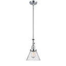 Cone Mini Pendant shown in the Polished Chrome finish with a Seedy shade