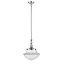 Oxford Mini Pendant shown in the Polished Chrome finish with a Clear shade