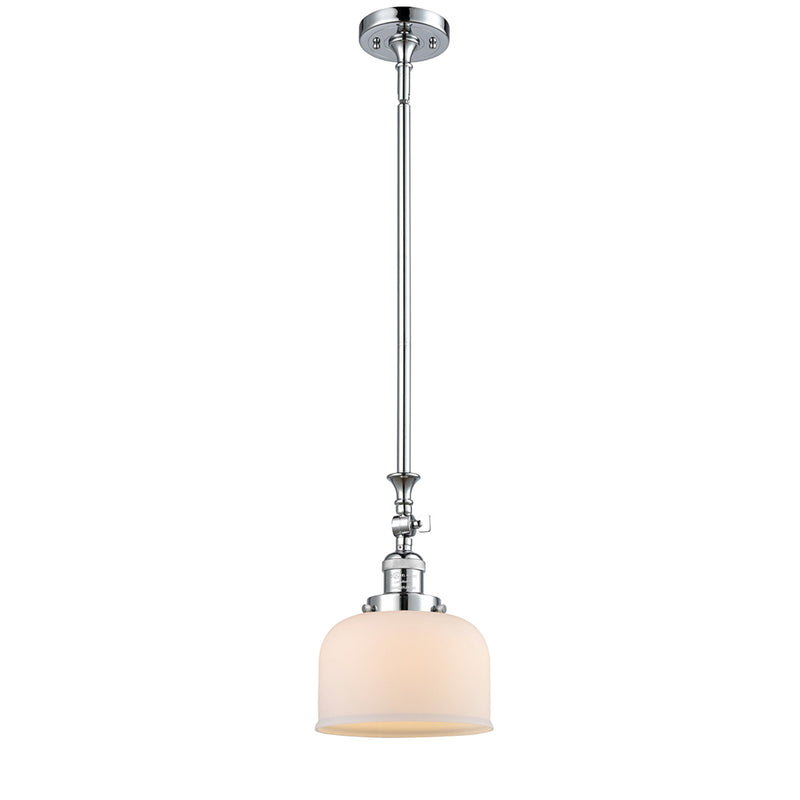 Bell Mini Pendant shown in the Polished Chrome finish with a Matte White shade