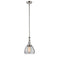 Fulton Mini Pendant shown in the Polished Nickel finish with a Clear shade