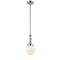 Beacon Mini Pendant shown in the Polished Nickel finish with a Matte White shade