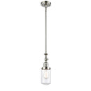 Dover Mini Pendant shown in the Polished Nickel finish with a Clear shade