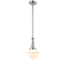 Oxford Mini Pendant shown in the Polished Nickel finish with a Matte White shade