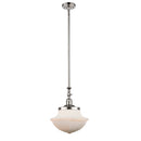 Oxford Mini Pendant shown in the Polished Nickel finish with a Matte White shade