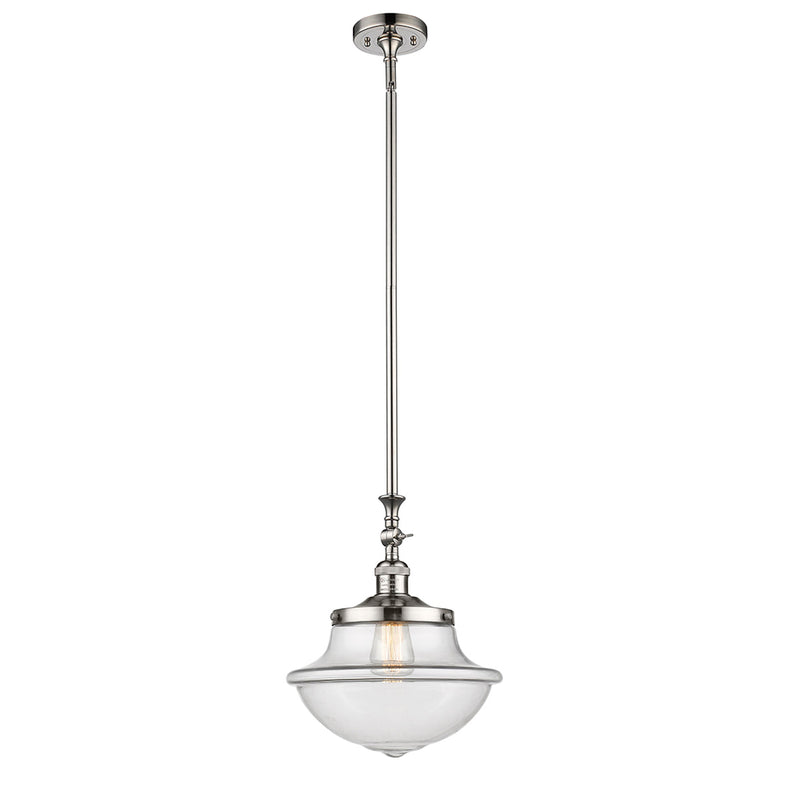 Oxford Mini Pendant shown in the Polished Nickel finish with a Clear shade