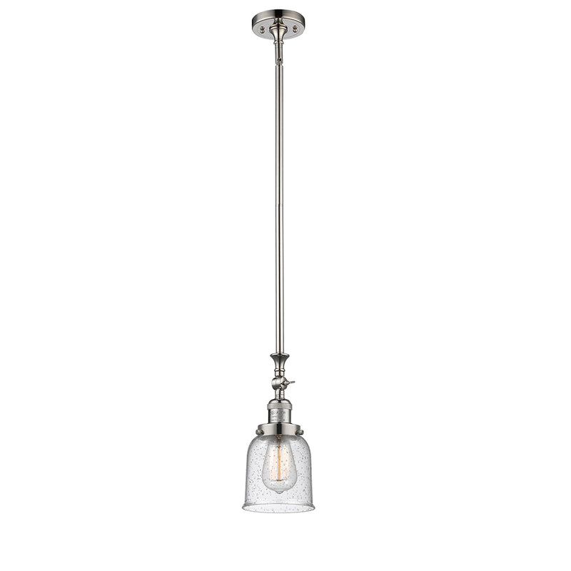 Bell Mini Pendant shown in the Polished Nickel finish with a Seedy shade