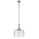 Bell Mini Pendant shown in the Polished Nickel finish with a Seedy shade