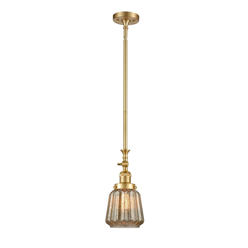 Chatham Mini Pendant shown in the Satin Gold finish with a Mercury shade