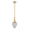 Geneseo Mini Pendant shown in the Satin Gold finish with a Clear Crackled shade