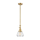 Fulton Mini Pendant shown in the Satin Gold finish with a Clear shade