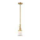 Canton Mini Pendant shown in the Satin Gold finish with a Matte White shade