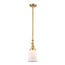 Canton Mini Pendant shown in the Satin Gold finish with a Matte White shade