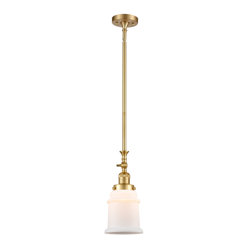 Canton Mini Pendant shown in the Satin Gold finish with a Matte White shade