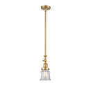 Canton Mini Pendant shown in the Satin Gold finish with a Clear shade