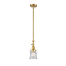 Canton Mini Pendant shown in the Satin Gold finish with a Seedy shade