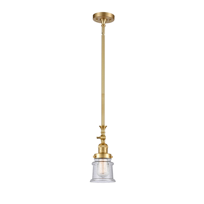 Canton Mini Pendant shown in the Satin Gold finish with a Seedy shade