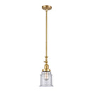 Canton Mini Pendant shown in the Satin Gold finish with a Seedy shade