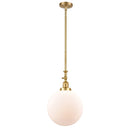 Beacon Mini Pendant shown in the Satin Gold finish with a Matte White shade