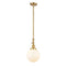 Beacon Mini Pendant shown in the Satin Gold finish with a Matte White shade