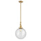 Beacon Mini Pendant shown in the Satin Gold finish with a Seedy shade