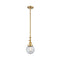 Beacon Mini Pendant shown in the Satin Gold finish with a Seedy shade