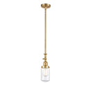 Dover Mini Pendant shown in the Satin Gold finish with a Clear shade