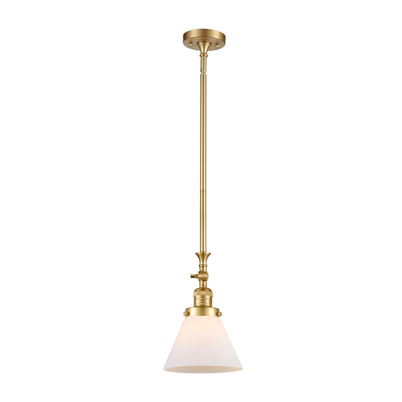 Cone Mini Pendant shown in the Satin Gold finish with a Matte White shade